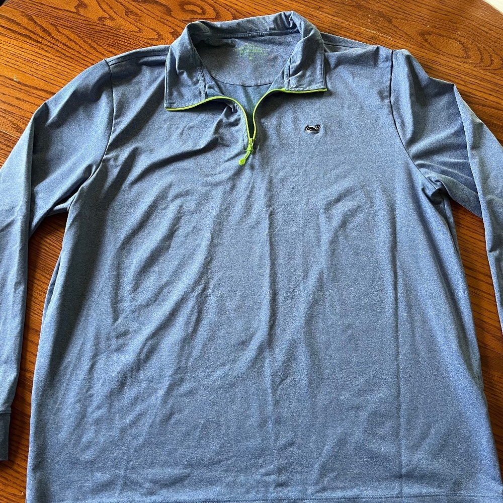 Vineyard Vines Sz XL Men's Performance Heather 1/4-Zip Pullover Blue